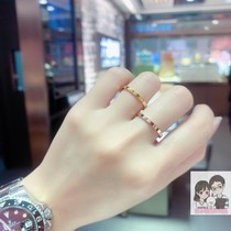 香港六福珠宝代购18K玫瑰金卡家同款戒指 小素圈love对戒闺蜜戒