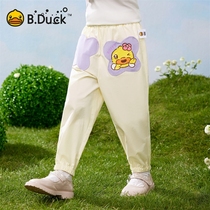 B.Duck小黄鸭童装宽松运动裤休闲时尚女童裤春季新款 FF1557001