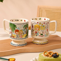 创意马克杯网红早餐杯高颜值情侣水杯可爱杯子女办公室咖啡杯陶瓷