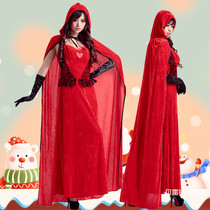 万圣节性感披风小红帽长裙 圣诞节服装成人女Cosplay舞会演出礼服