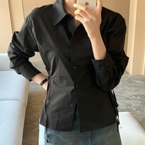 韩国chic早春减龄复古小众设计感气质绑带长袖衬衫女学生上衣衬衣