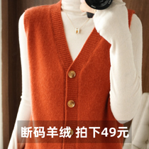 针织毛衣女士马甲秋冬开衫外穿爆款2022年新款宽松羊绒背心外搭