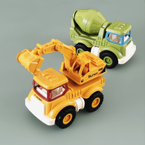 儿童惯性工程玩具小汽车男孩挖掘机推土机搅拌翻斗车吊车迷你套装