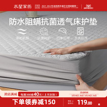水星家纺床笠单件防水床罩席梦思床垫保护罩防尘床套罩隔尿床单罩