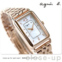 日本代购 agnes b. 长方形表盘优雅简约女士商务休闲石英手表