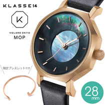 日本代购 KLASSE14 女士复古多边形贝壳表盘时尚休闲石英手表