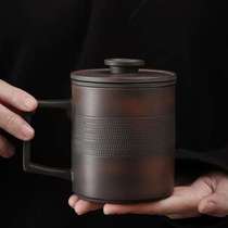 新品茶水分离杯内胆过滤茶杯紫砂办公杯会议杯带盖泡茶杯子大容量