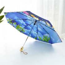 双层自动雨伞折叠全自动雨伞女晴雨两用遮阳伞防晒防紫外线太阳伞