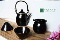 特价10元品质优和风瓷器 日本陶瓷餐具 黑釉茶具 日式陶瓷茶具