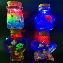新款DIY带灯夜光彩虹海洋宝宝星星空玻璃木塞漂流许愿瓶全套材料