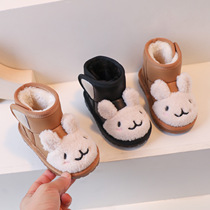 冬季儿童加厚雪地靴1-2-3岁宝宝棉靴4男童女童中小童软底防滑短靴